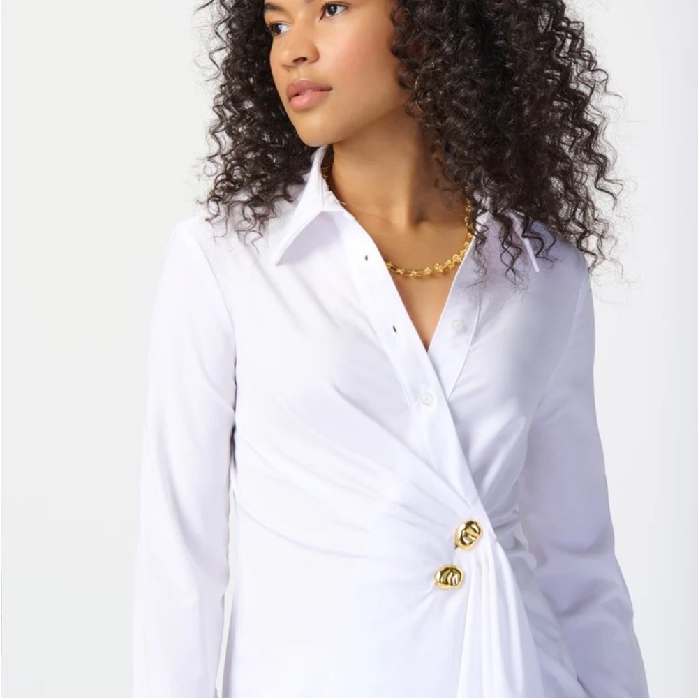 Elegant White Wrap Blouse